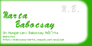 marta babocsay business card